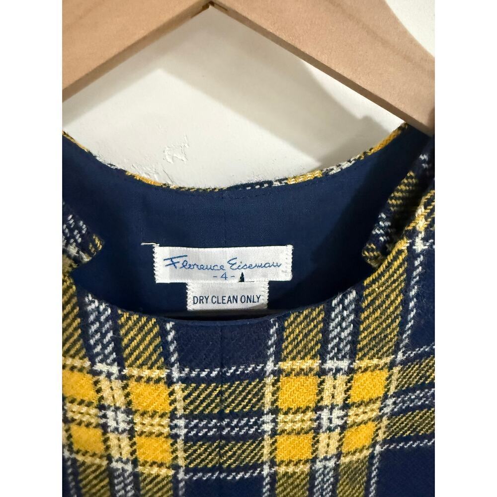 VTG Florence Eiseman Navy/Gold Boys Plaid Wool Romper 4 - Picture 3 of 6
